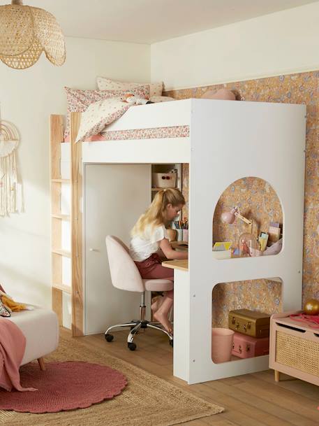 Kinderzimmer Kombi-Hochbett COMBINID, Schreibtisch, Schrank & Regal weiß 2