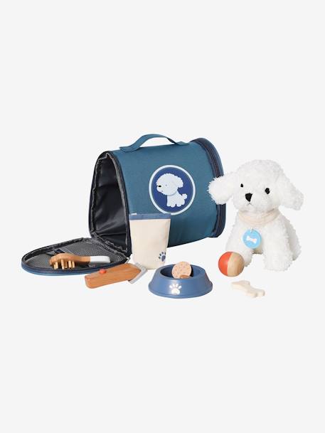 Plüschhund mit Zubehör, Holz FSC® blau 4