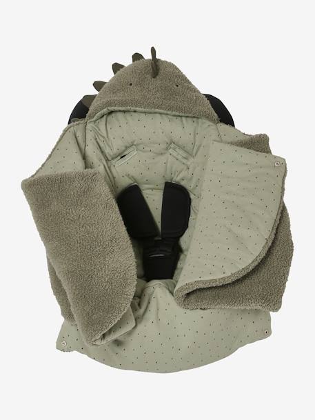 2-in-1 Baby Ausfahrsack/Wickelunterlage, Plüsch Oeko-Tex braun/bär grüner wald+khaki/kleiner dino+weiß eisbär 19