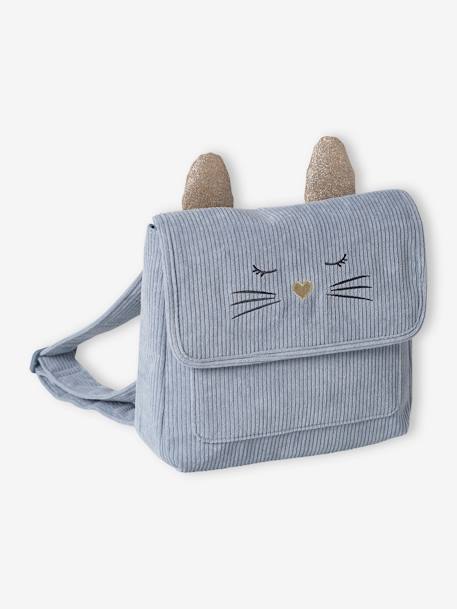 Kinder Vorschultasche mit Katze graublau 1