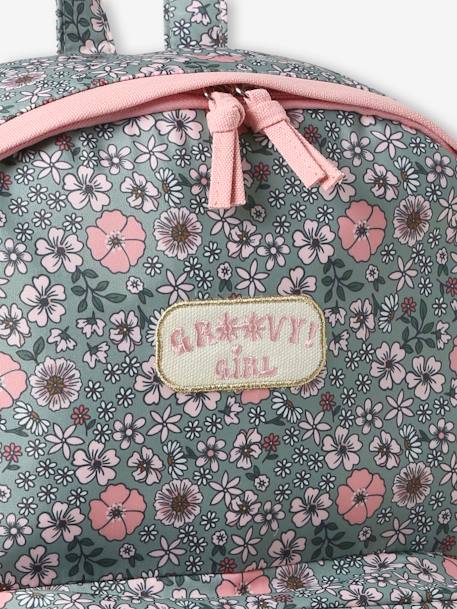 Mädchen Schulrucksack mit Blumen GROOVY GIRL - moosgrün - 3