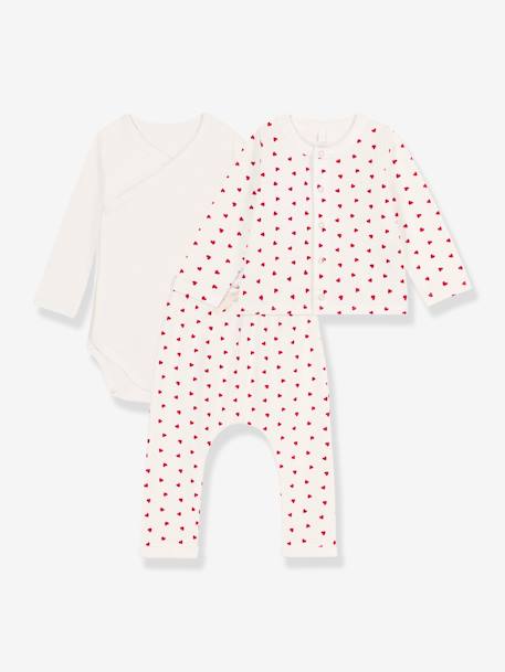 Baby-Set für Neugeborene PETIT BATEAU, Bio-Baumwolle weiß 1