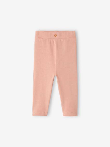 Baby Leggings, Bio-Baumwolle - grau meliert+pudrig rosa - 4