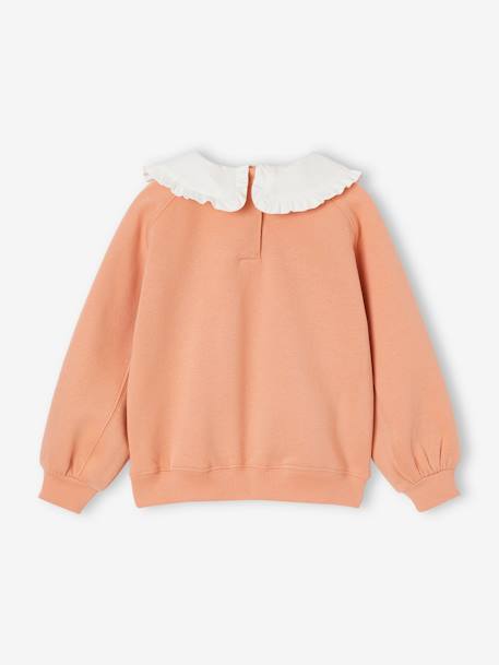 Mädchen Sweatshirt mit Bubikragen aprikose+marine 3