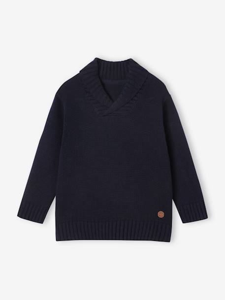 Jungen Pullover BASIC Oeko-Tex - marine - 1