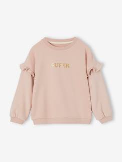 -Mädchen Sweatshirt SUPER mit Volants, personalisierbar Oeko-Tex