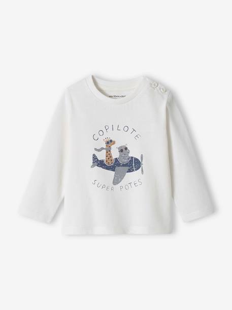 Jungen Baby Shirt Oeko-Tex - grau meliert+vanille+wollweiß - 7