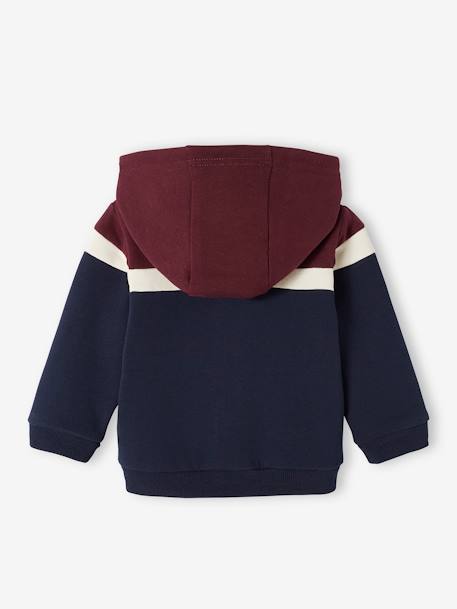 Jungen Baby Kapuzensweatjacke Oeko-Tex - aqua+bordeaux+karamell/grau - 5