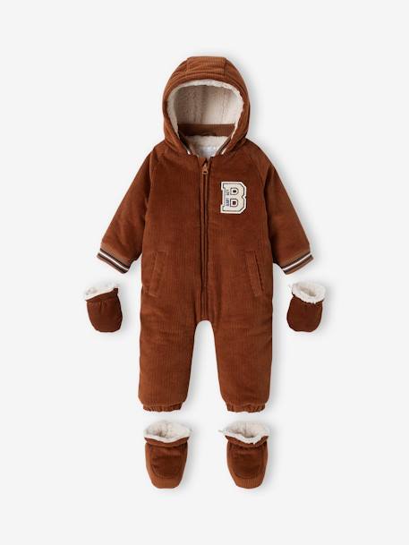 Warmer Baby Winter-Overall aus Cord, Wattierung Recycling-Polyester beige 6