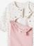 Baby Strampler mit großer Windelöffnung Oeko-Tex - pudrig rosa+wollweiß - 3