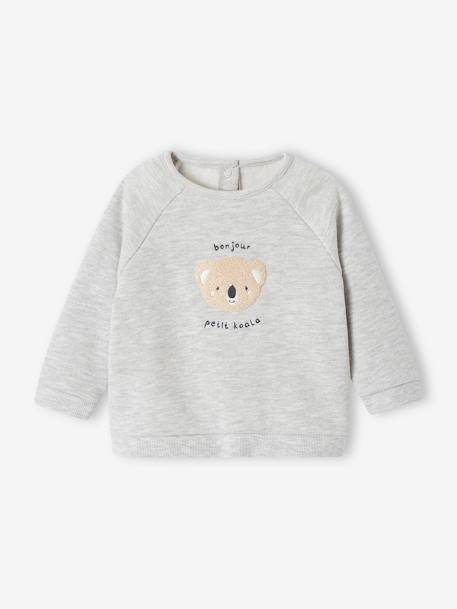 Baby-Set: Sweatshirt & Hose - beige+grau meliert+rosa nude+wollweiß - 9