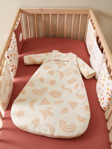 Bio-Kollektion: Baby Winterschlafsack HAPPY SKY - beige bedruckt - 3