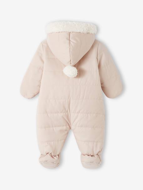 Baby Winter-Overall aus Flanell mit Recycling-Polyester beige golden 2