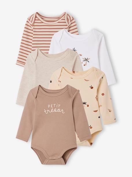 5er-Pack Baby Schlupfbodys Oeko-Tex cappuccino 1