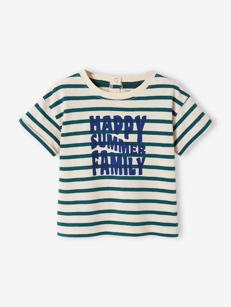 Capsule Collection: Baby T-Shirt HAPPY SUMMER FAMILY grün gestreift 2