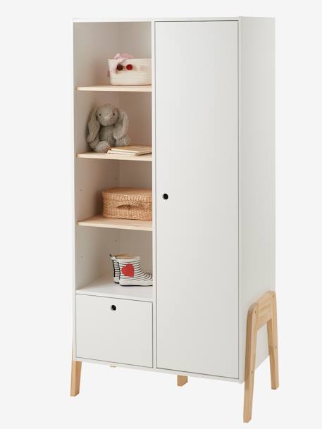 Kinderzimmer Kleiderschrank RETRO - weiß - 1