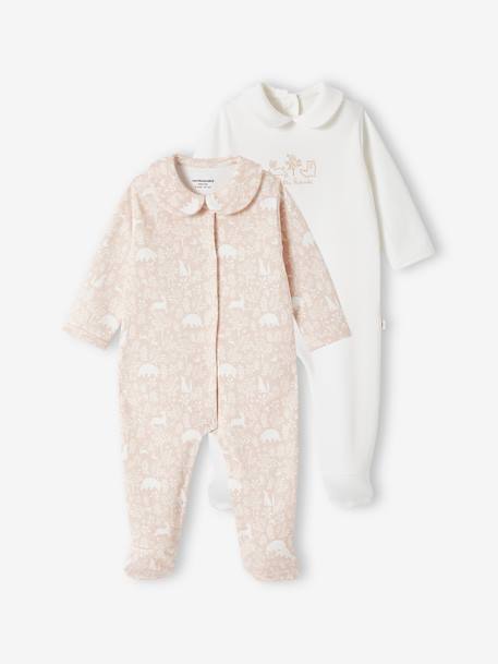 2er-Pack Baby Strampler, Bio-Baumwolle jeansblau+pudrig rosa 8