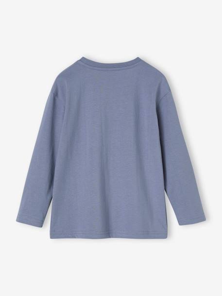 Jungen Shirt mit Recycling-Baumwolle - graublau+pekannuss - 3