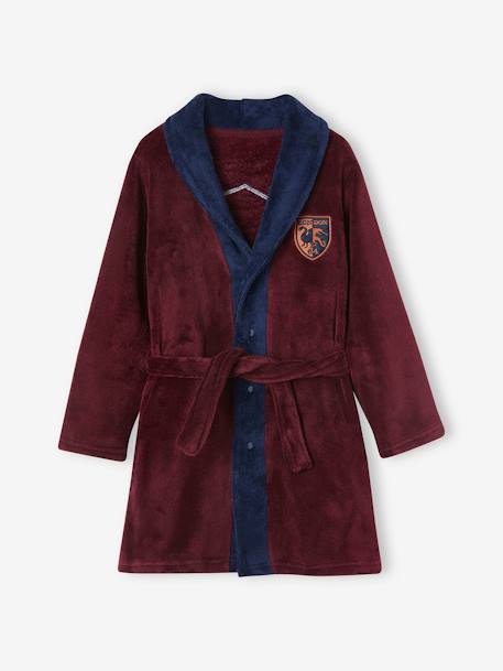 Jungen Fleece-Morgenmantel mit Wappen bordeaux 1