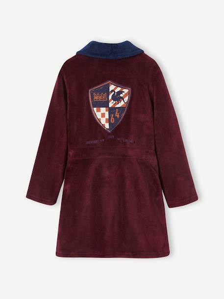 Jungen Fleece-Morgenmantel mit Wappen bordeaux 4