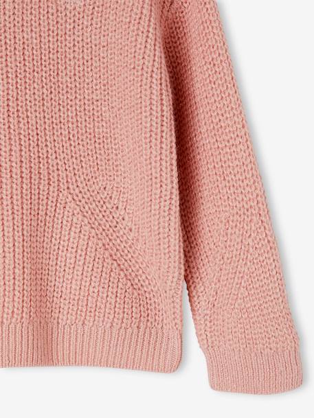 Mädchen Pullover - pudrig rosa+wollweiß - 4