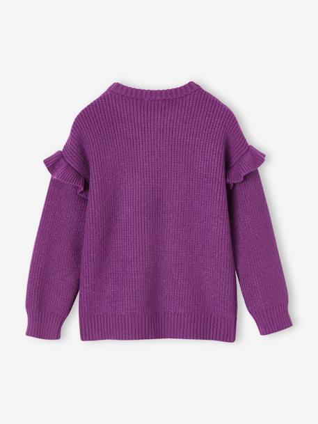 Mädchen Pullover Oeko-Tex - vanille+violett+wollweiß - 7