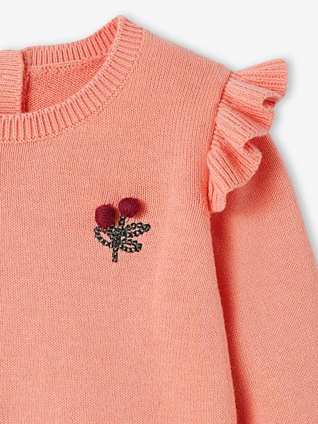 Baby Pullover mit Volants - rosa - 3