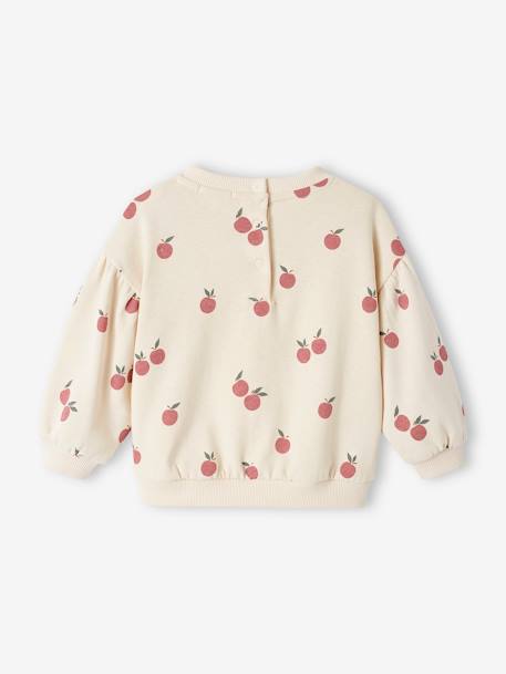 Baby Sweatshirt blush+wollweiß bedruckt/apfel 6