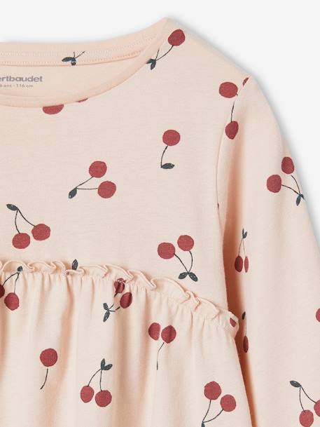 Mädchen Blusenshirt mit Print Oeko-Tex graugrün+pudrig rosa 6