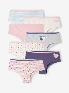 Maedchenkleidung-Unterwäsche, Socken, Strumpfhosen-7er-Pack Mädchen Shortys, Herzen Oeko-Tex