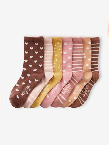 7er-Pack Mädchen Socken mit Wochentag Oeko-Tex hellbraun 1