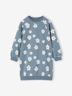 -Mädchen Sweatkleid mit Blumen