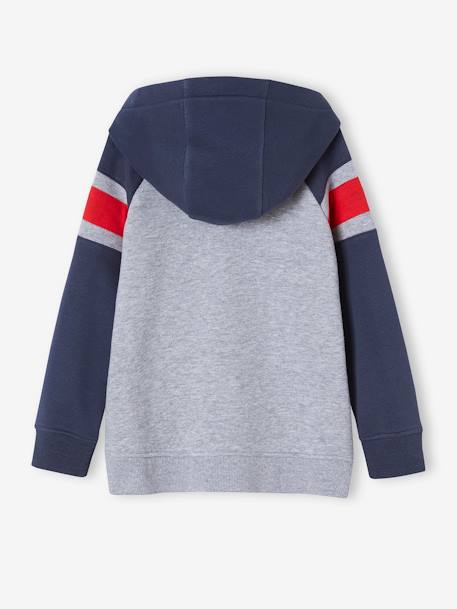 Jungen Kapuzensweatshirt englischgrün+nachtblau/grau meliert/bmx+pekannüsse 6