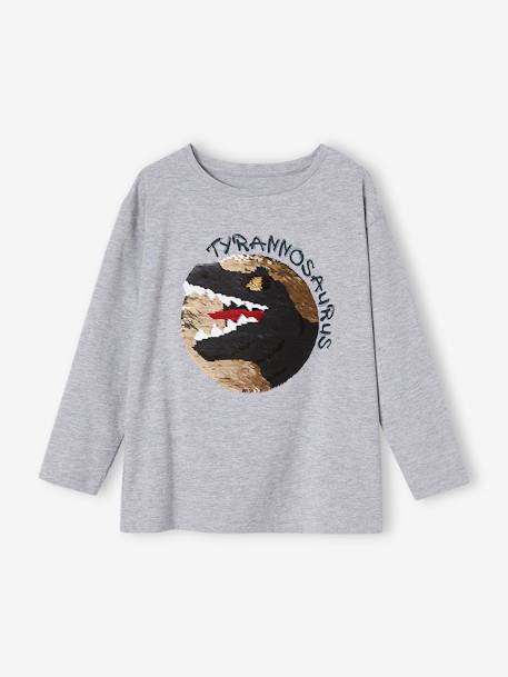 Jungen Shirt mit Wendepailletten anthrazit astronaut+aqua+grau/dino tyrannosaurus 14