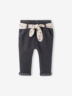 Babymode-Mädchen Baby Jeans mit Stoffgürtel