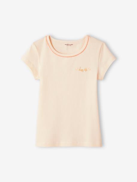 3er-Pack Mädchen T-Shirts, Ripp Oeko-Tex rosa nude 3