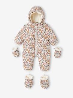 Babymode-Mäntel, Jacken, Overalls & Ausfahrsäcke-Baby Winter-Overall mit Fleecefutter, geblümt