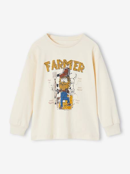 Jungen Shirt mit Recycling-Baumwolle - wollweiß/farmer - 1
