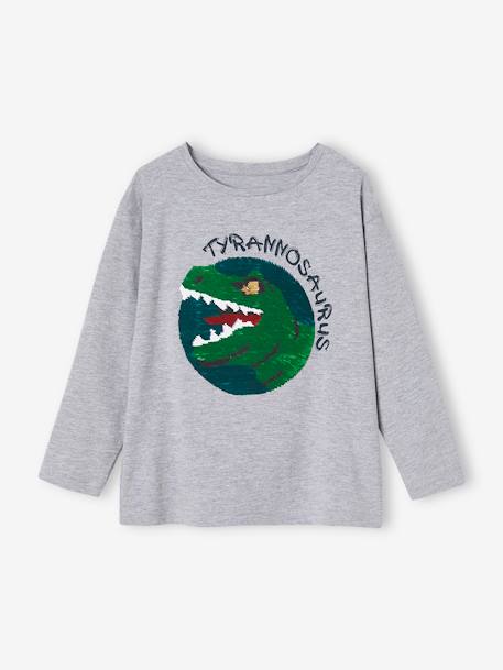 Jungen Shirt mit Wendepailletten - anthrazit astronaut+grau/dino tyrannosaurus - 7