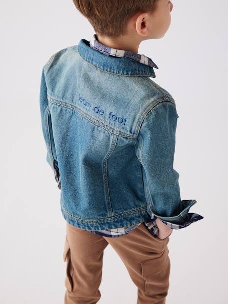 Kinder Oversized-Jeansjacke waterless Oeko-Tex, personalisierbar blue stone 12