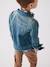 Kinder Oversized-Jeansjacke waterless Oeko-Tex, personalisierbar - blue stone+schwarz - 12