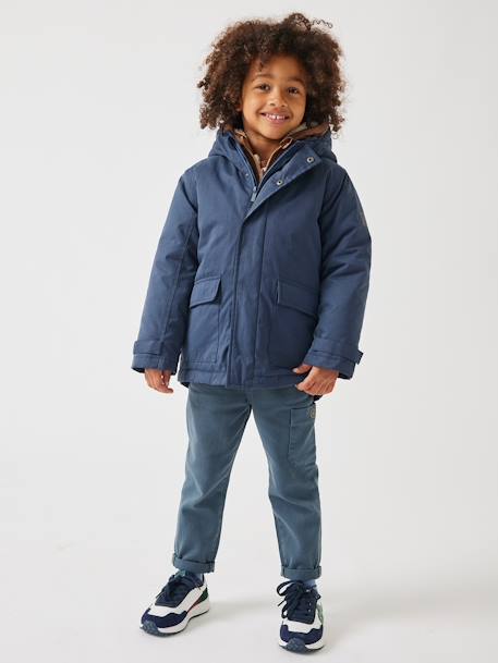 Jungen 3-in-1-Jacke mit Recycling-Polyester - braun+dunkelblau/braun+elektrisch blau+khaki - 9