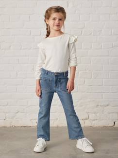 Maedchenkleidung-Hosen-Mädchen Flare-Jeans, 7/8