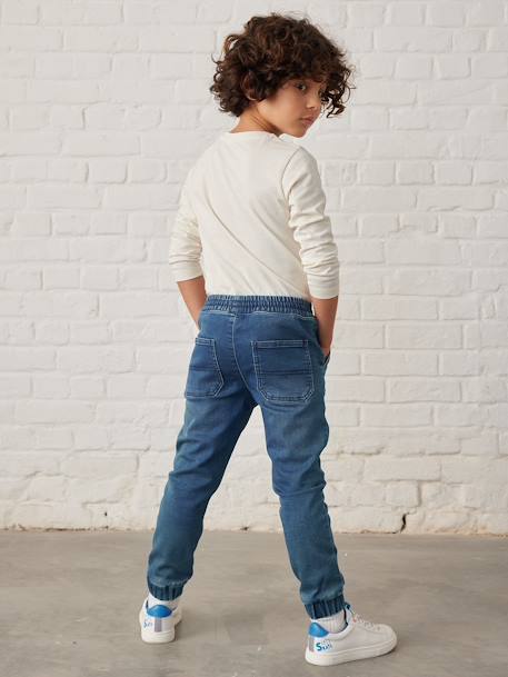 Jungen Sweathose, Jeans-Optik Oeko-Tex - blue stone+grau - 6