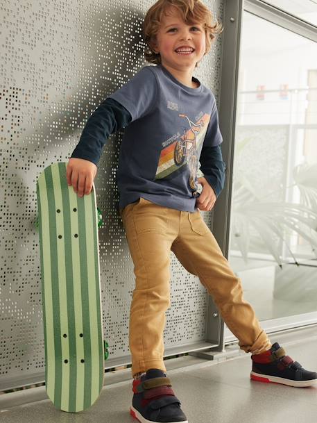 Jungen 2-in-1-Shirt Oeko-Tex eisblau+marine+nachtblau+olivgrün+schwarz+weiß meliert 5