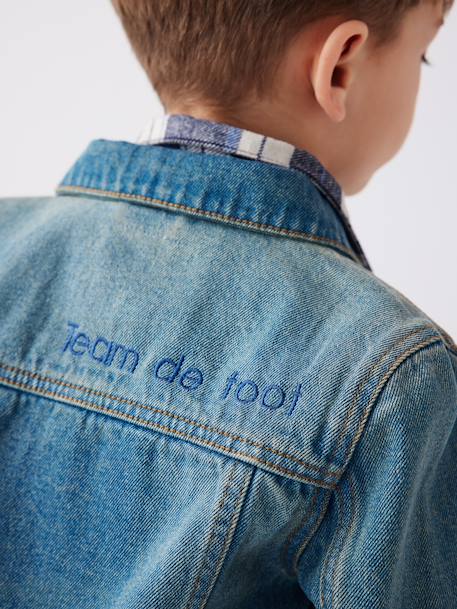 Kinder Oversized-Jeansjacke waterless Oeko-Tex, personalisierbar blue stone 13