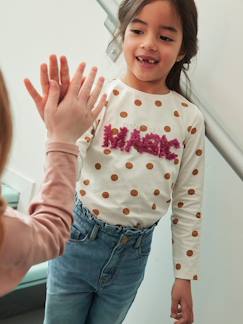 Maedchenkleidung-Mädchen Shirt mit Reliefschrift