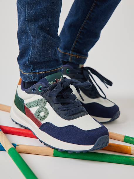 Kinder Sneakers mit Schnürung jeansblau+marine 6