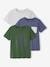 3er-Pack Jungen T-Shirts BASIC Oeko-Tex aqua+azurblau+cappuccino+grün+weiß meliert 23