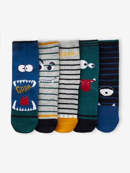 5er-Pack Jungen Socken mit Monster Oeko-Tex blau 1